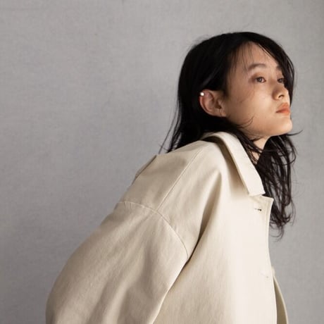 【nokcha original】twill over jacket/ivory_no0198