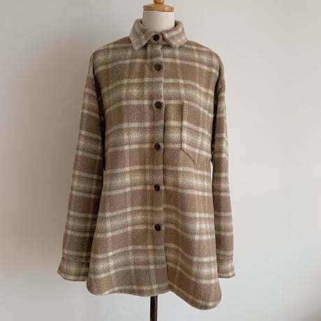 ✳︎予約販売✳︎wool blend check shirt jk_no0042
