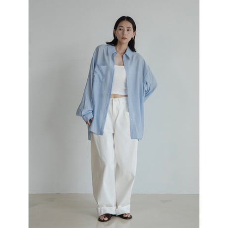 《予約販売》2way over sheer shirt/3colors(unisex)_nb0317