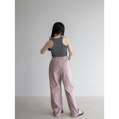 《予約販売》buckle belt pigment pants/2colors_np1005