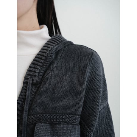 《予約販売》ash hoodie knit jacket/2colors_no0501