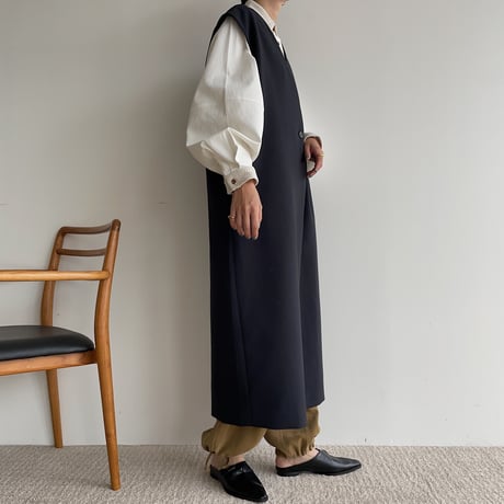 【nokcha original】accent jacquard long shirt/ivory_nb0080