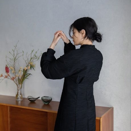 【nokcha original】volume long dress/black_nd0120