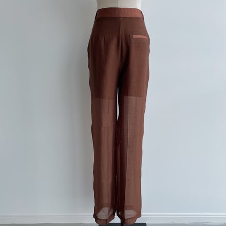 【nokcha original】quality sheer pants/brown_np0415