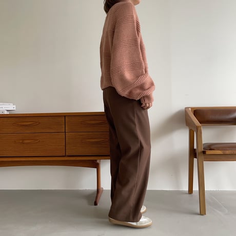 【nokcha original】zip up over knit/pink_nt1185