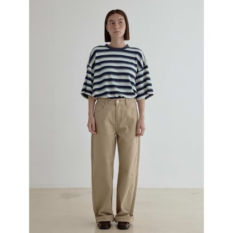 《予約販売》accent border soft over tee/2colors_nt2539