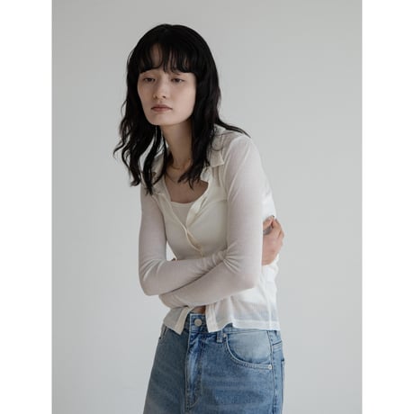 《予約販売》shirt like sheer tops/2colors_nt2259