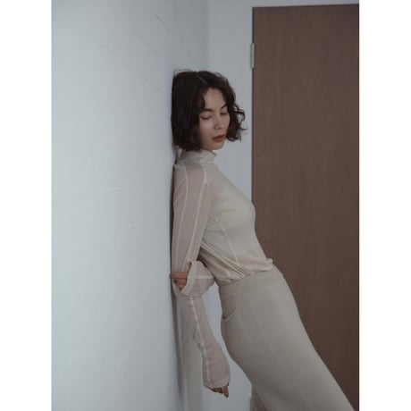 【NOKCHA original】cover stich sheer tops/3colors_nt2119