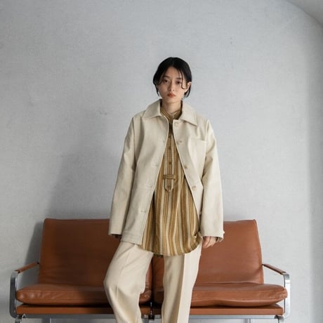 【nokcha original】tuck botan pants/ivory_np0534
