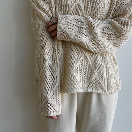 《予約販売》pattern low gauge knit/2colors_nt1614