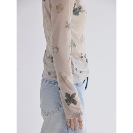 《予約販売》vintage like flower sheer tops/2colors_nt2522