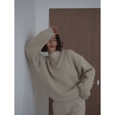 【NOKCHA original】v neck mannish knit pullover/3colors_nt2123