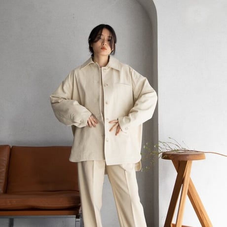 【nokcha original】tuck botan pants/ivory_np0534