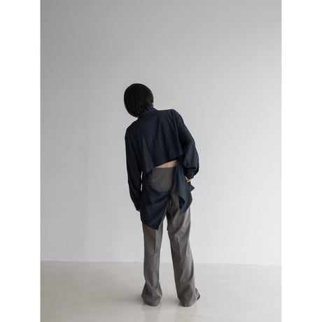 《予約販売》back accent silky shirt/2colors_nb0233
