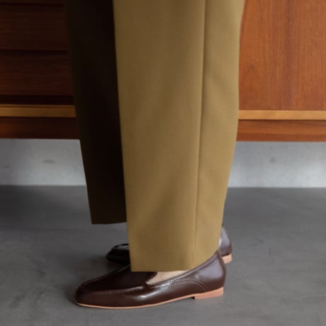 【nokcha original】tuck oval pants/khaki brown_np0537