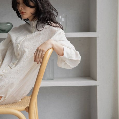 【nokcha original】jacquard over blouse/ivory_nb0041