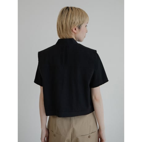 - AUTHENTIC series - material linen vest/black_an0042