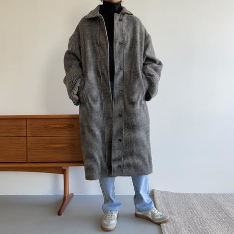 【nokcha original】hounds tooth check coat/black_no0174