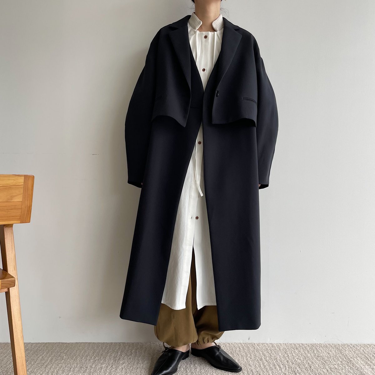 nokcha original】2set mulch coat/navy_no0231 |