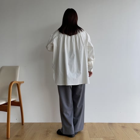 【nokcha original】three tuck wide pants/charcoal gray_np0767