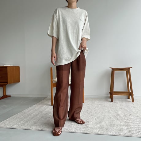 【nokcha original】quality sheer pants/brown_np0415