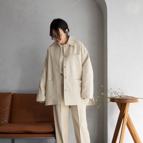 【nokcha original】twill over jacket/ivory_no0198