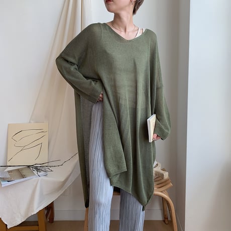 《予約販売》s/s slit knit/2colors_nt0328
