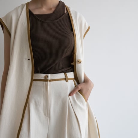 【nokcha original】2way long jilet/ivory_no0219