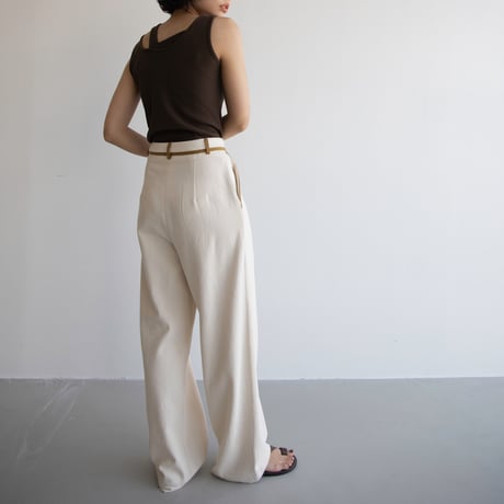 【nokcha original】piping pants/ivory_np0594