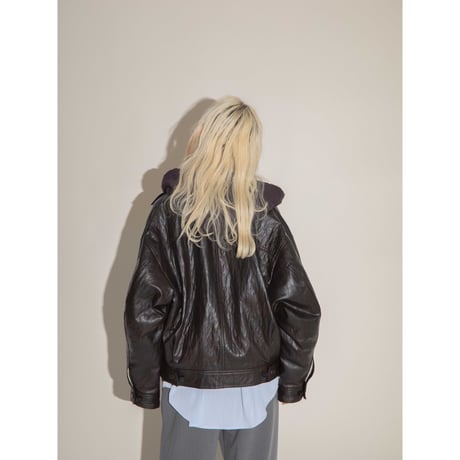 - AUTHENTIC series - old like eco leather jacket/deep brown_an0002