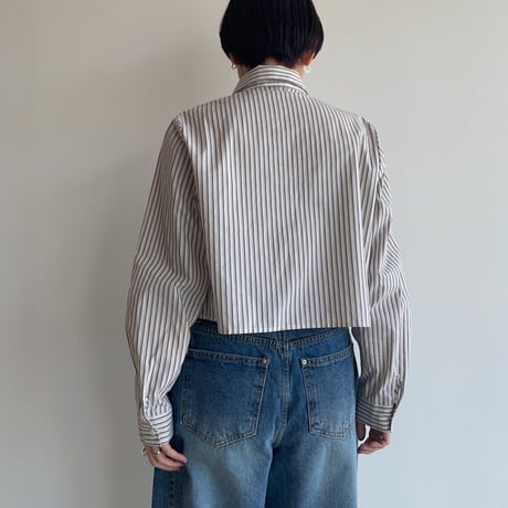 《予約販売》stripe croped shirt/2colors_nb0221