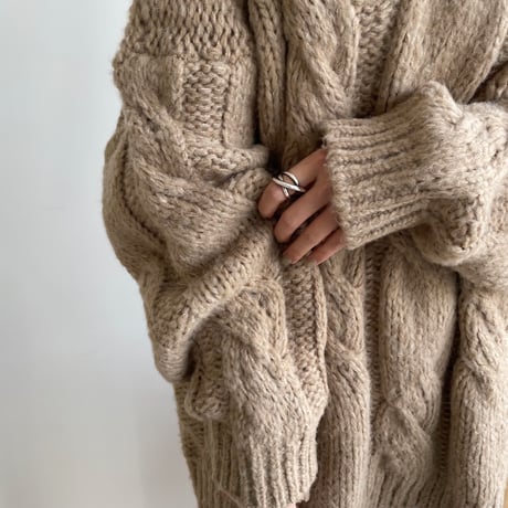 《予約販売》twist cable over knit_nt1224