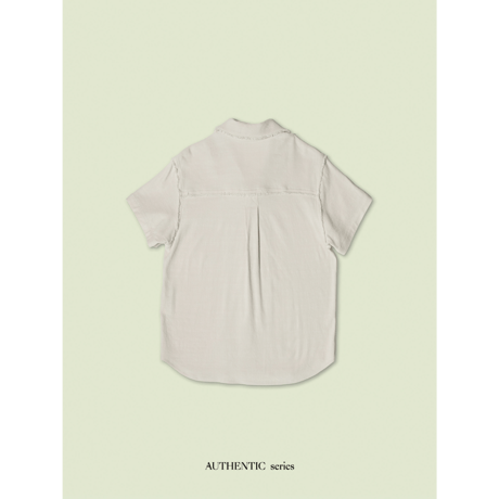 - AUTHENTIC series - vintage like linen shirt/ivory_an0038