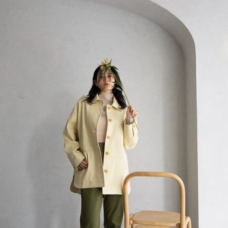 【nokcha original】twill over jacket/light yellow_no0199
