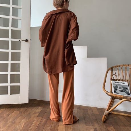 【nokcha original】material lady pants/ brick_np0243