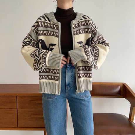 《予約販売》vintage like knit cardigan_nt1183