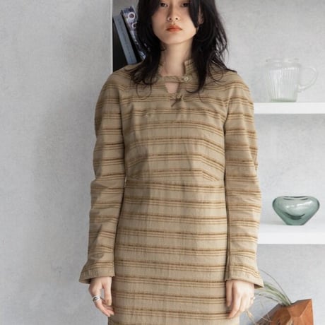 【nokcha original】jacquard lady dress/beige_nd0117