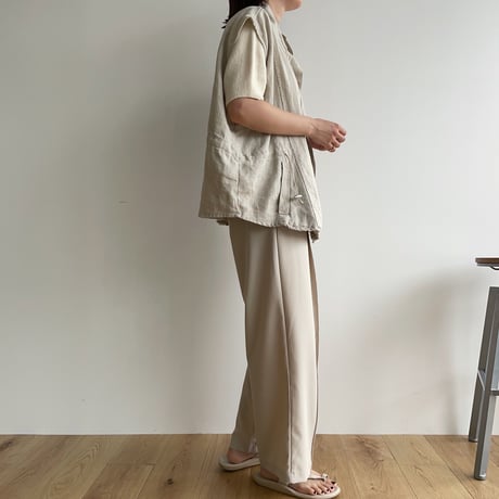 《予約販売》linen military vest_nt1333