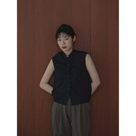 【NOKCHA original】minimal gather blouse/2colors_nb0245