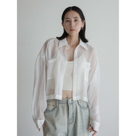 《予約販売》croped sheer daily shirt/3colors_nb0318