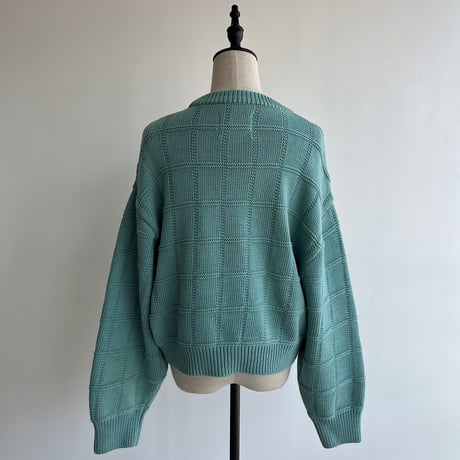 【nokcha original】block over knit/light blue_nt1263