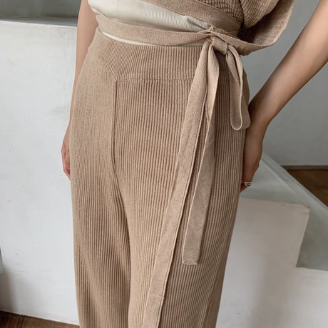 【nokcha original】quality linen knit pants/beige_np0211