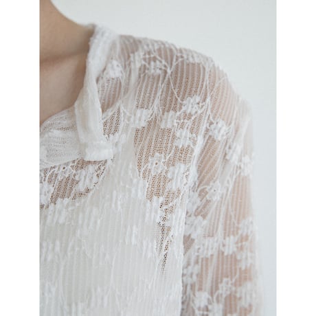 《予約販売》jacquard sheer no collar cardigan/2colors_nt2566