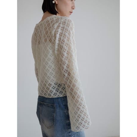 《予約販売》crochet minimal knit tops/2colors_nt2251