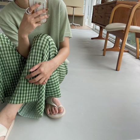 《予約販売》green check pants_np0430