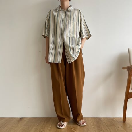 《予約販売》contrast linen shirt_nt1366