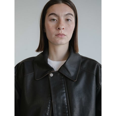 《予約販売》mood leather like jacket/2colors_no0508