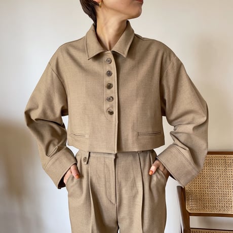 【nokcha original】half minimal jacket/beige_no0148