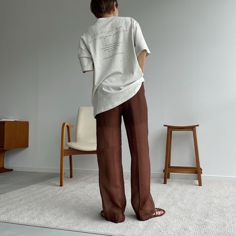 【nokcha original】quality sheer pants/brown_np0415