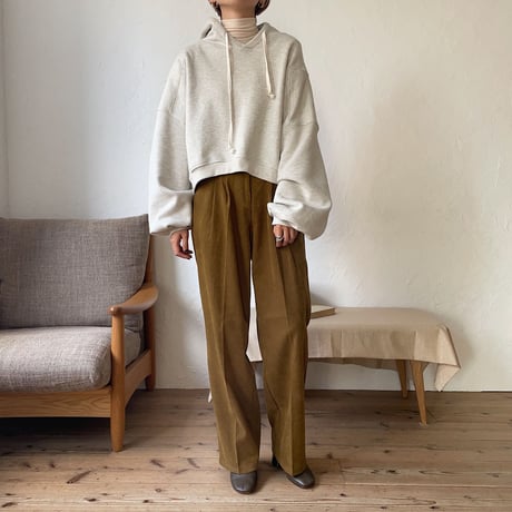 【nokcha original】label hood pullover/oatmeal_nt0724